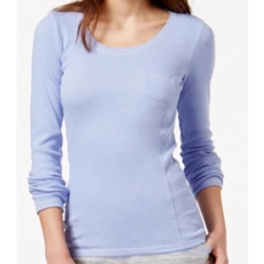 Jenni Intimates Women's Long Sleeve Knit Lounge Pajama Top, Light Purple, Medium